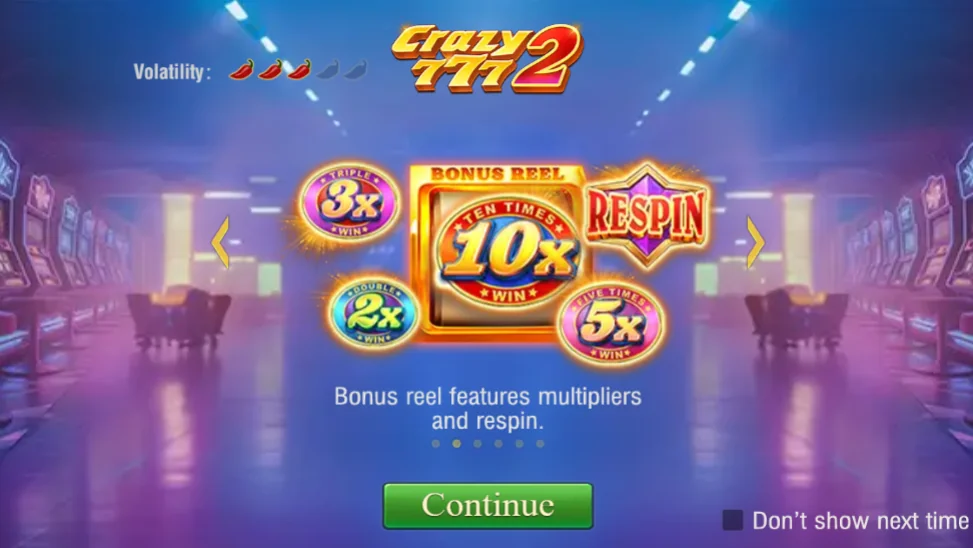 Crazy 777 2 slot game screenshot
