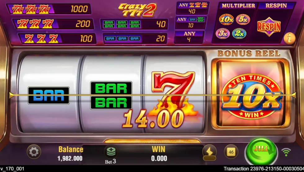 how to play Crazy 777 2 slot game