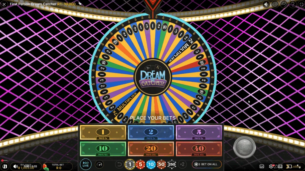 First Person Dream Catcher slot game screenshot