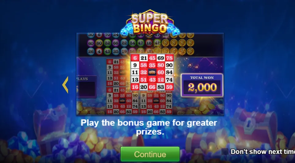 Super Bingo slot game screenshot