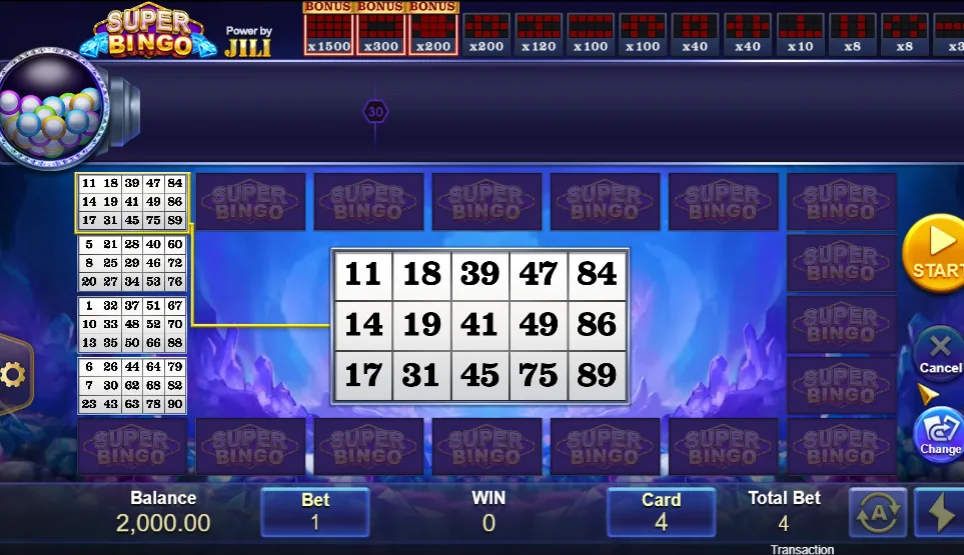 Super Bingo demo gameplay