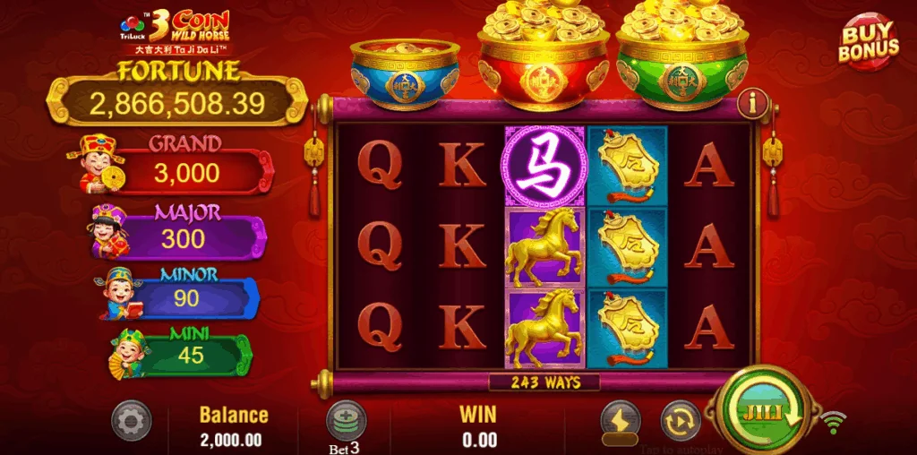 3 Coin Wild Horse demo gameplay
