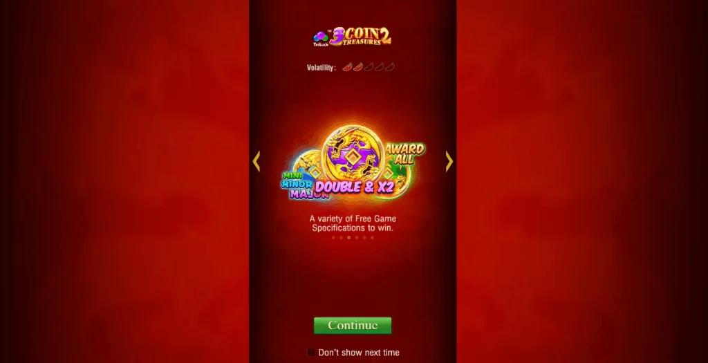 3 Coin Treasures 2 slot game screenshot