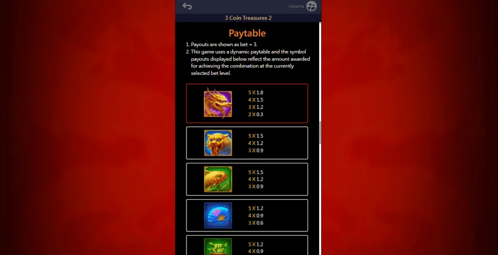 how to play 3 Coin Treasures 2 slot game