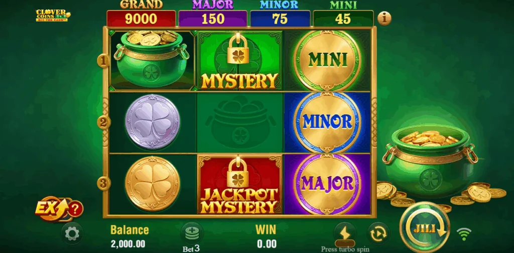 Clover Coins 3x3 slot game screenshot