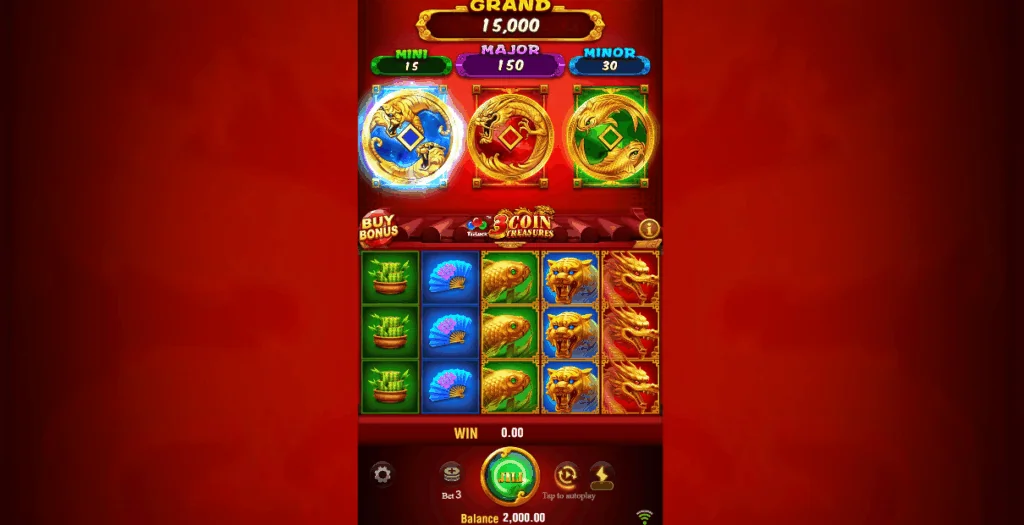3 Coin Treasures slot game screenshot