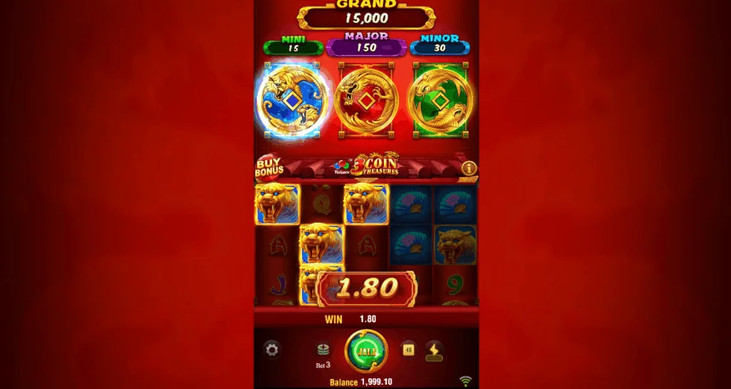 3 Coin Treasures slot features and rtp