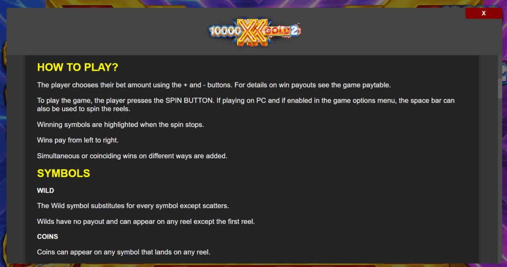 how to play 10000x Gold 2 slot game