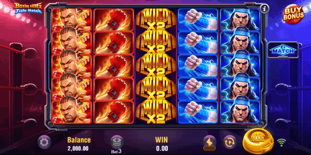 Boxing King Title Match slot features and rtp