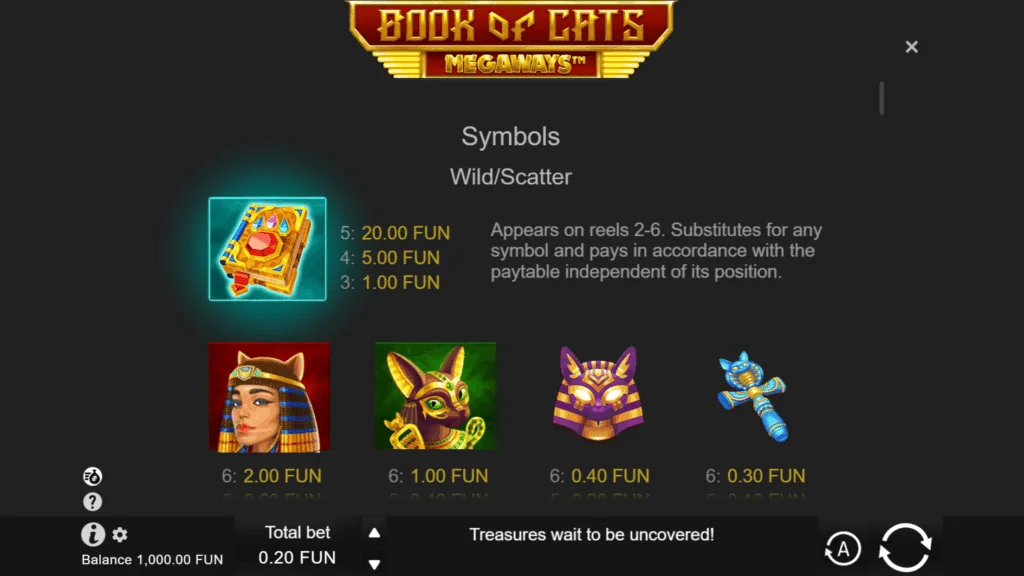 how to play Book of Cats Megaways slot game