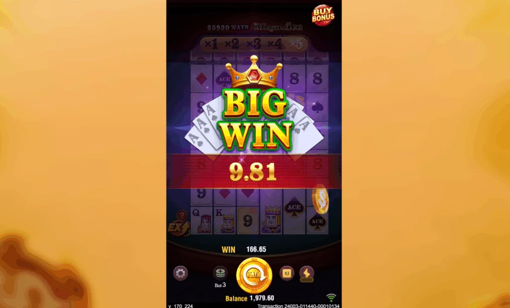 Mega Ace slot features and rtp