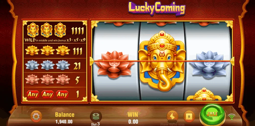 Lucky Coming slot features and rtp