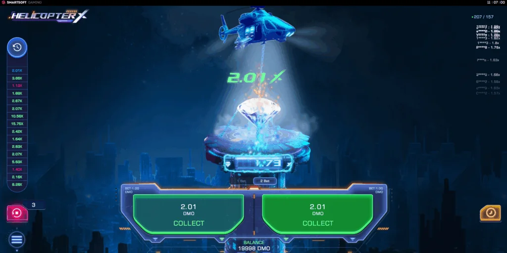 Helicopter X slot features and rtp