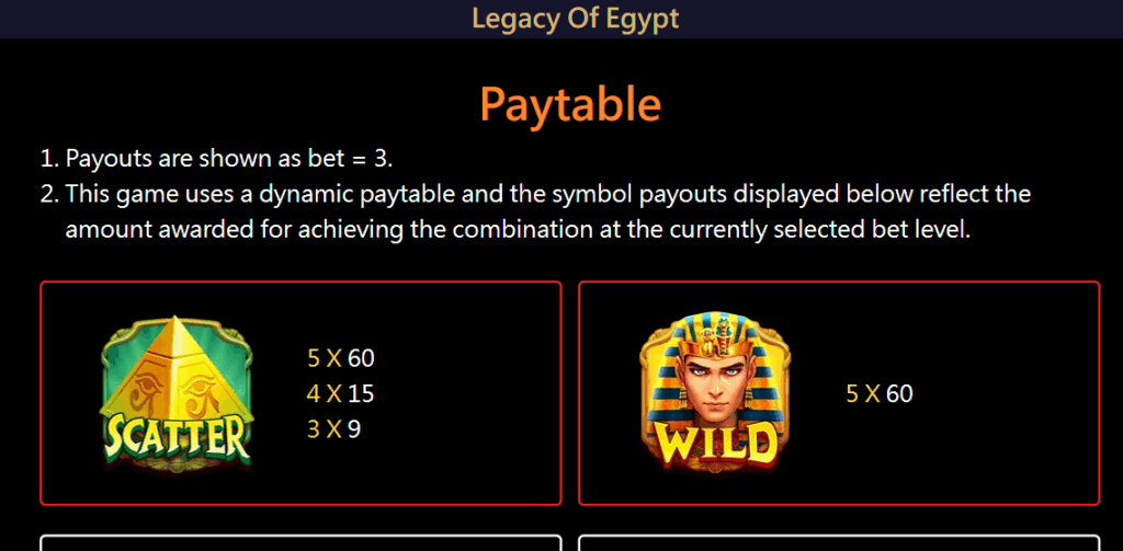 how to play Legacy of Egypt slot game