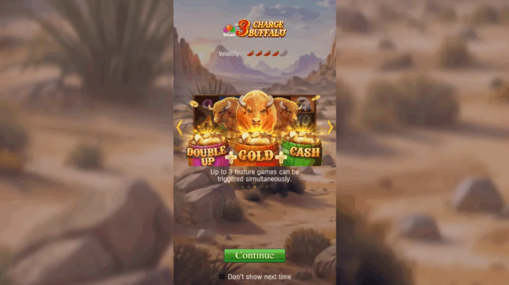 3 Charge Buffalo slot game screenshot