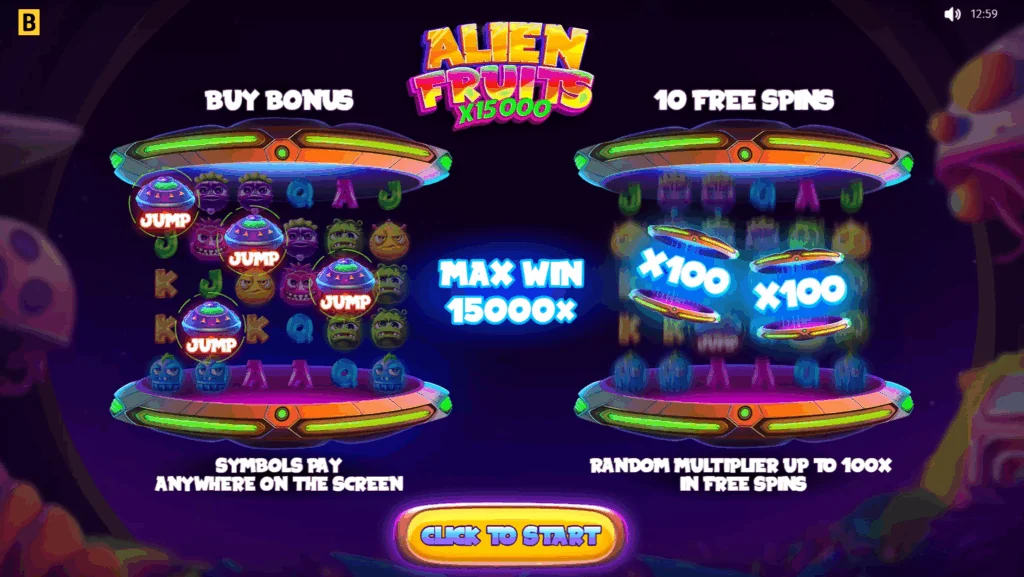 Alien Fruits slot game screenshot