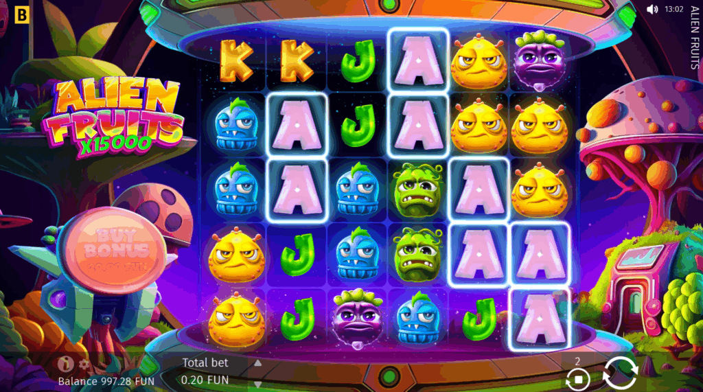 Alien Fruits slot features and rtp