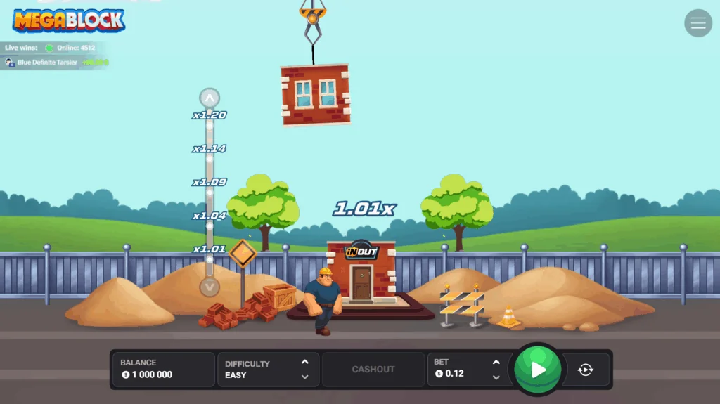 MegaBlock slot game screenshot