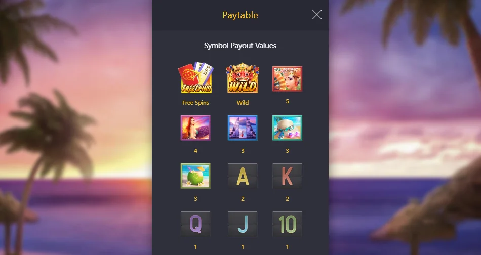 Bali Vacation slot game