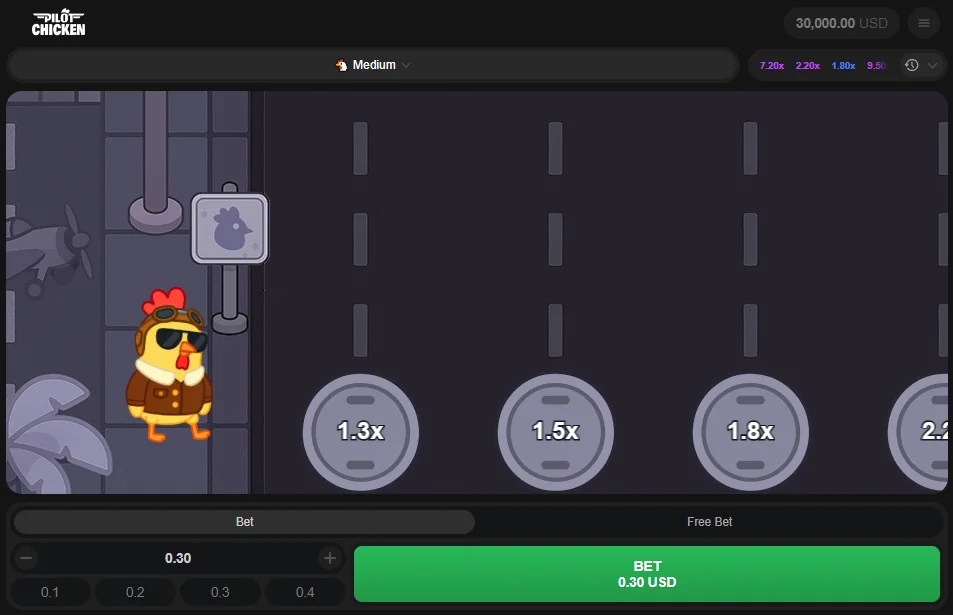 Pilot Chicken slot game screenshot