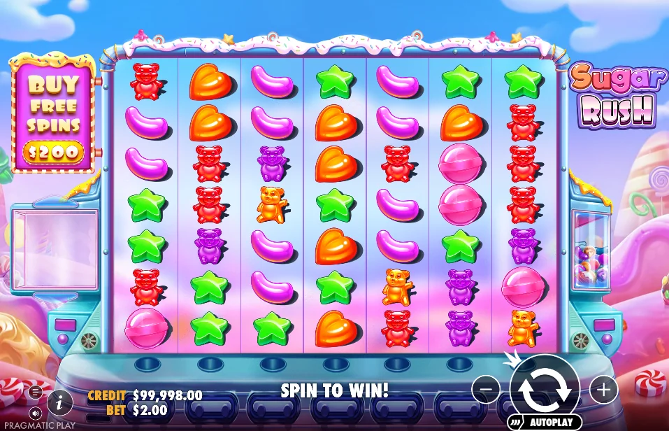 Sugar Rush slot game screenshot
