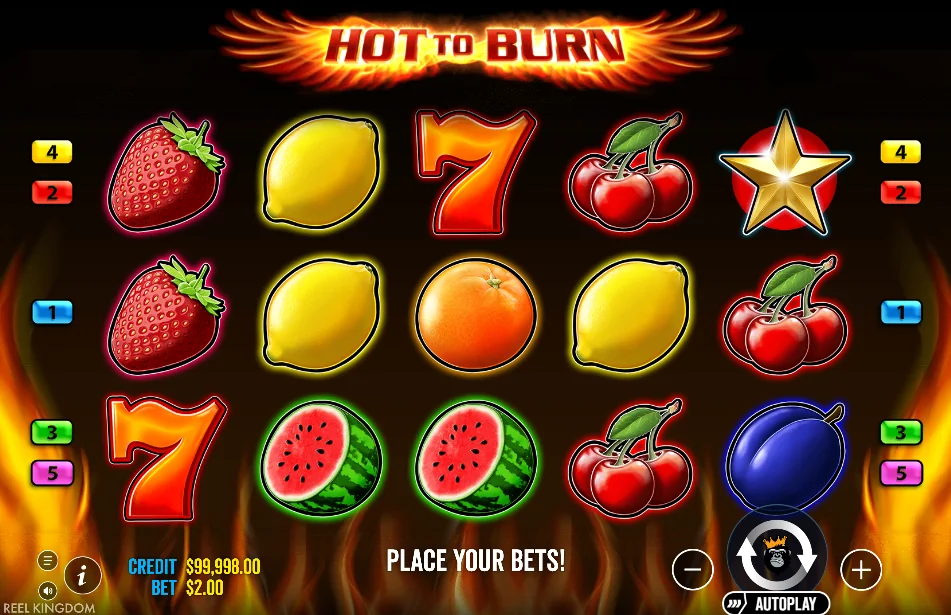 Hot to Burn slot game screenshot