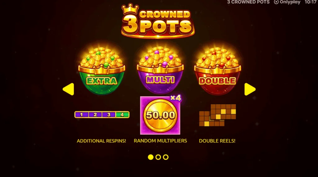 3 Crowned Pots slot game screenshot